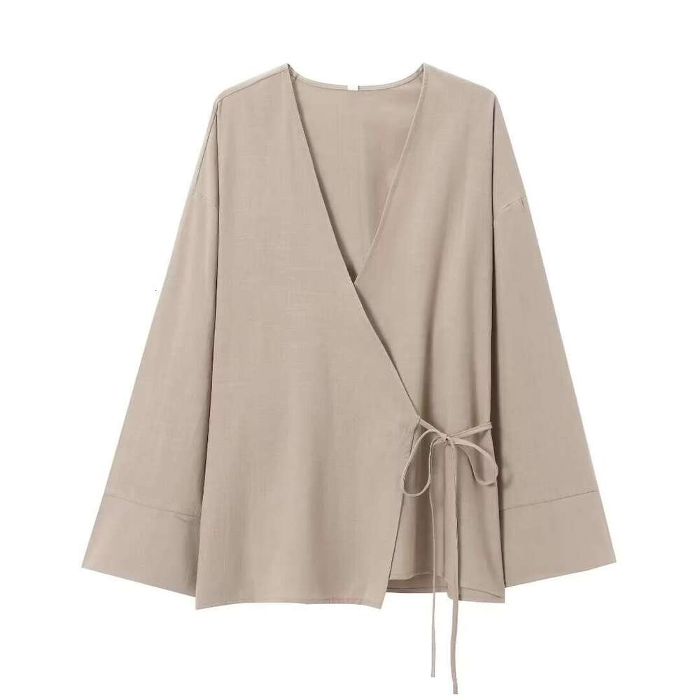 Wind Texture Double Collar Kimono Outerwear27743textured Pajama Style Pants27431set B5