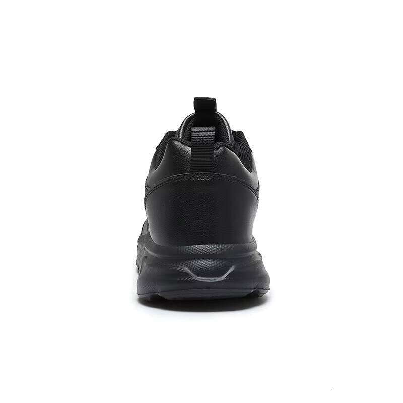 Wholesale Men Leather Upper Blank Sport Man All Black Sneakers Winter Light Weight Running Shoes With Fleece