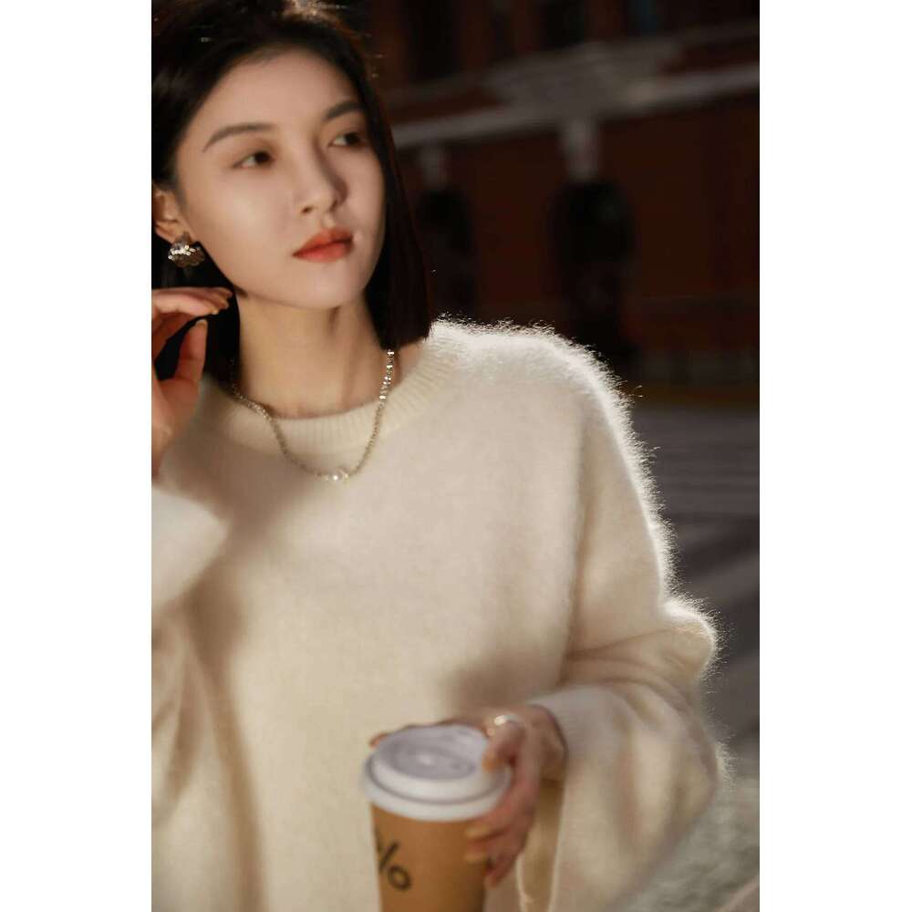 Du Jia Furs Brushed 100% Fog Knitted Ultra-Soft Cashmere Sweater for Women