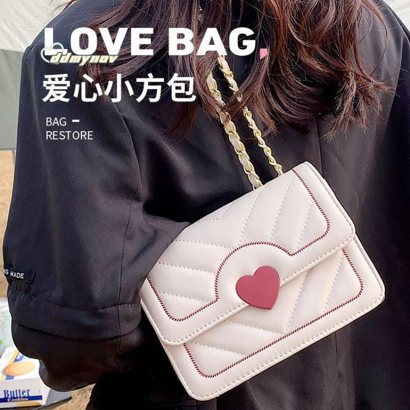 White New Versatile Crossbody Design Sense Texture Niche Chain Mini Small Square Bag for Women ddmynov