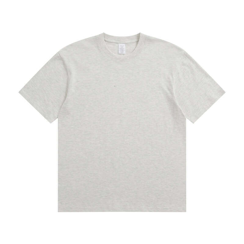 2025 T-Shirt for Men 230g Solid Color Crew Neck Short Sleeve Casual Combed Cotton Unisex Regular Shoulder Tee-Ma Hui