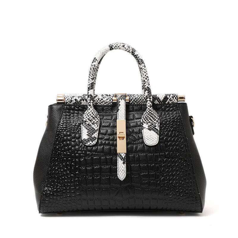 Fashion 2025 New Genuine Leather Shoulder Handbag High-Quality Crocodile Pattern Large Capacity Crossbody Bag 2025/06/10 2025/06/10
