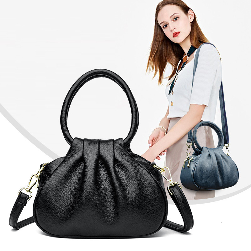 Free Shipping Mom Bag Middle-aged Luxury Top Layer Soft Cowhide Bag 2025 New Women's Double-layer Small Handbag Crossbody Soft Leather Designer W