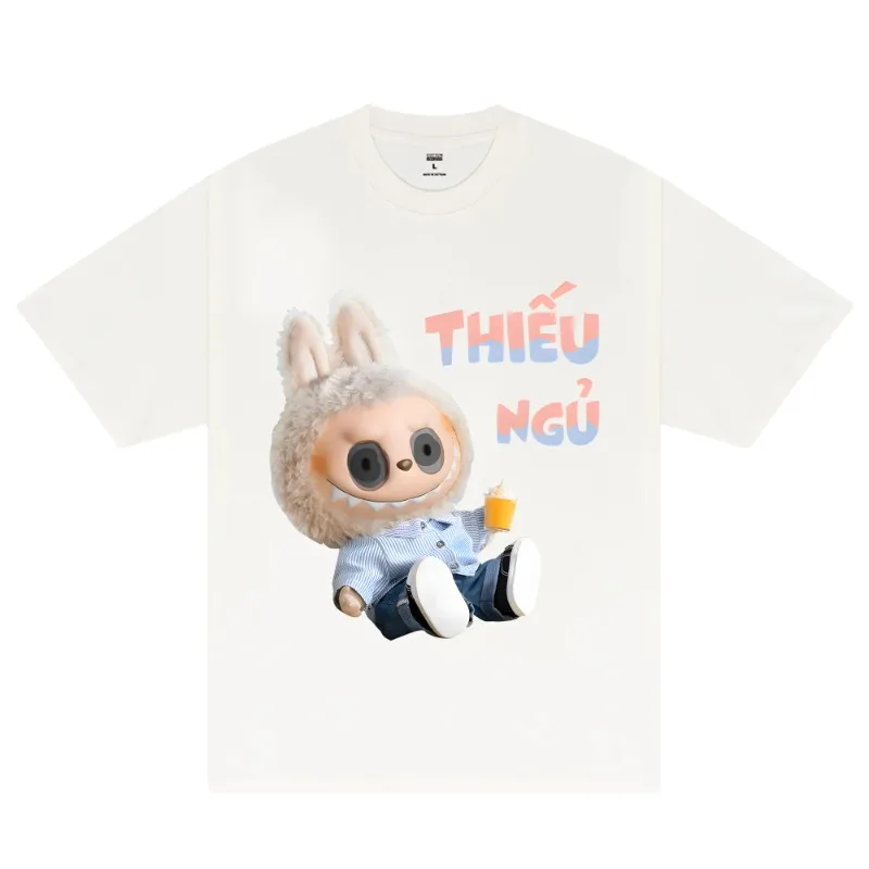 Labubu Clothes 100% Cotton DesignerT-shirt Y2k Anime Pattern T-shirt Women's Casual Sexy Girls Tops T-shirt Y2k Harajuku Tops