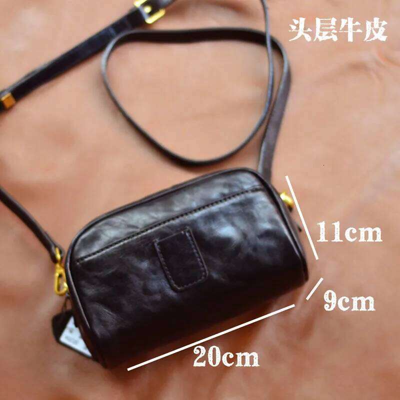 AETOO The First Layer Of Cowhide Foreign Crossbody Retro Boston Single Shoulder Oblique Pillow Bag Leather All-Match Wo