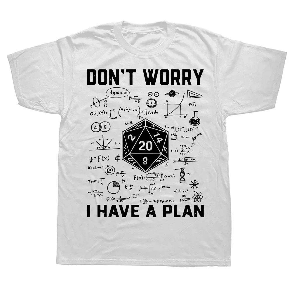 Novelty Dungeon Dragon Designer T Shirts Graphic Streetwear Short Sleeve I Have A Plan D20 Dice Role Playing Game DnD T-shirt Men