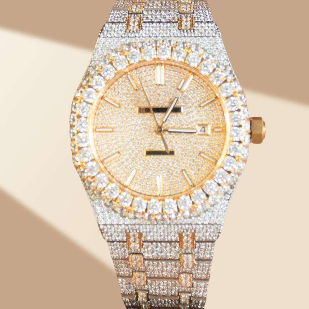 Mosani diamond-encrusted ladies' watch, men's gold sier full-diameter water-resistant true mechanical watch, stainless steel strap with fashion and business