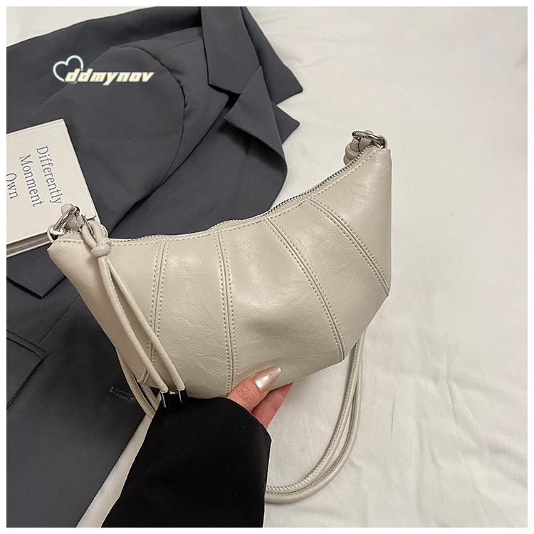 2025 Spring New Niche Design for Women Fashion Single Shoulder Crossbody Croissant Style Underarm Dumpling Bag ddmynov