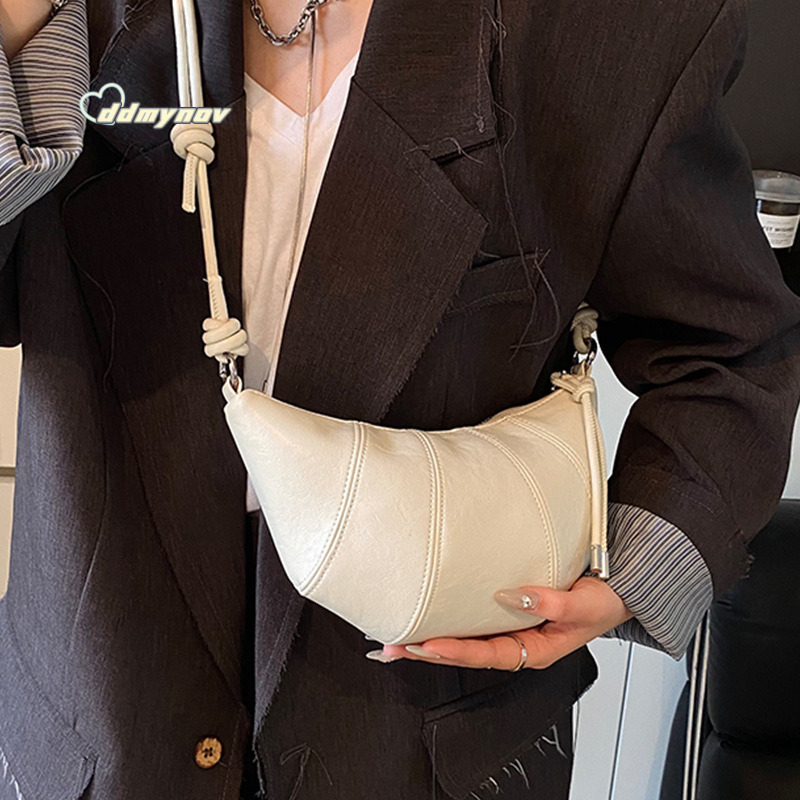 2025 Spring New Niche Design for Women Fashion Single Shoulder Crossbody Croissant Style Underarm Dumpling Bag ddmynov