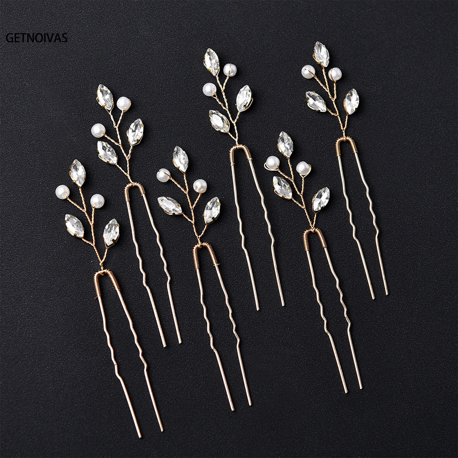 6PCS Rhinestones U-shaped Hair Pins Little Simple Bride Wedding Hair Pins Bridal Hair Piece Wedding Hair Accessories for Women 250610