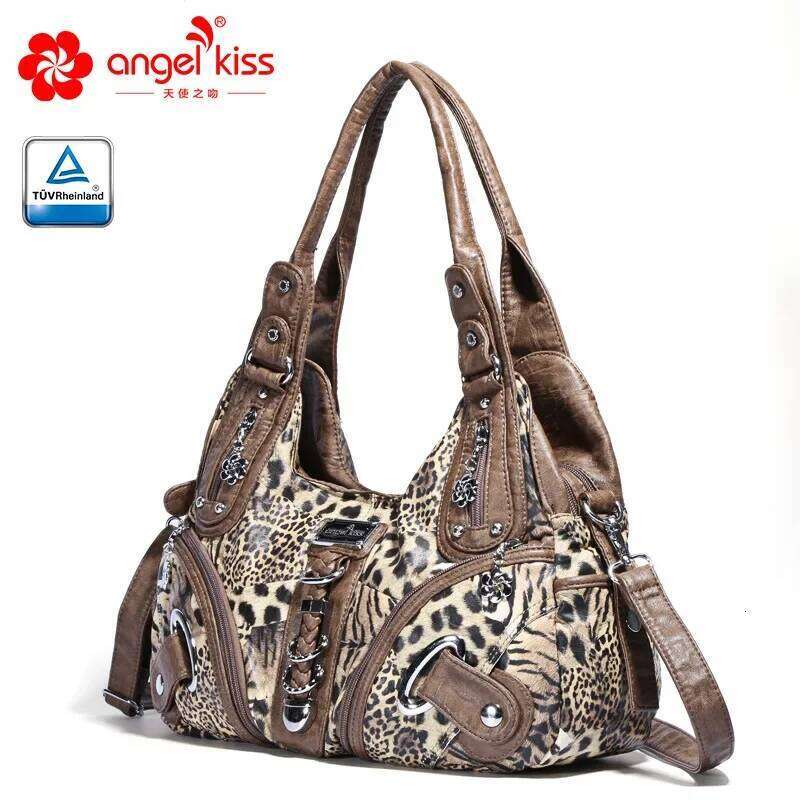 Angelkiss Women Handbags Leopard Top-Handle Handbag Fashion Satchel Dumpling Pack Shoulder Tote Bag Hobos Large Purse