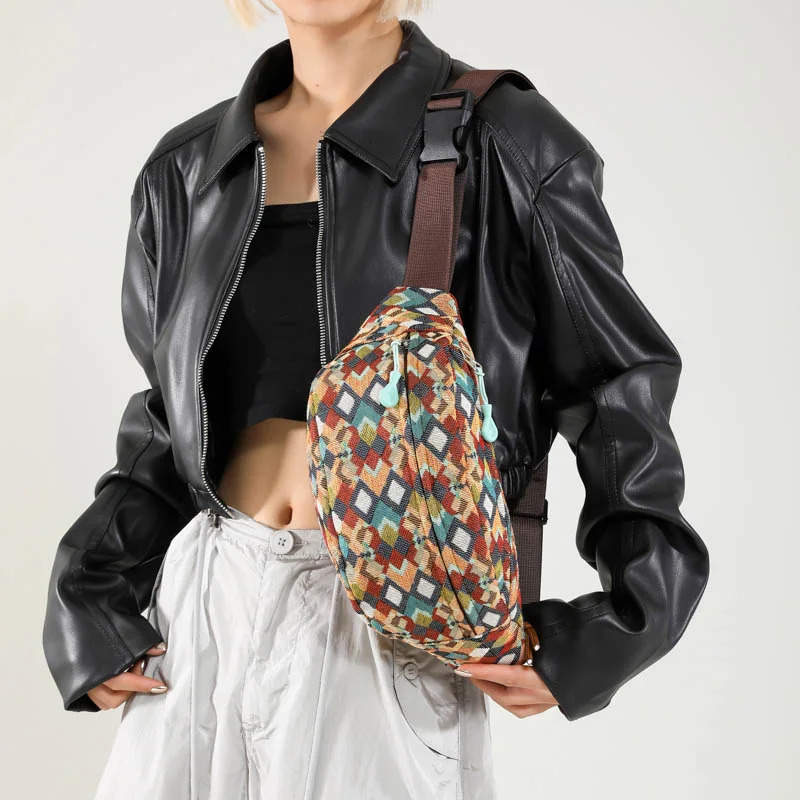 Leopard print Women Waist Pack Canvas Fanny Fashion Chest Bag Shoulder Crossbody Bags Highquality Belt Bag 250605