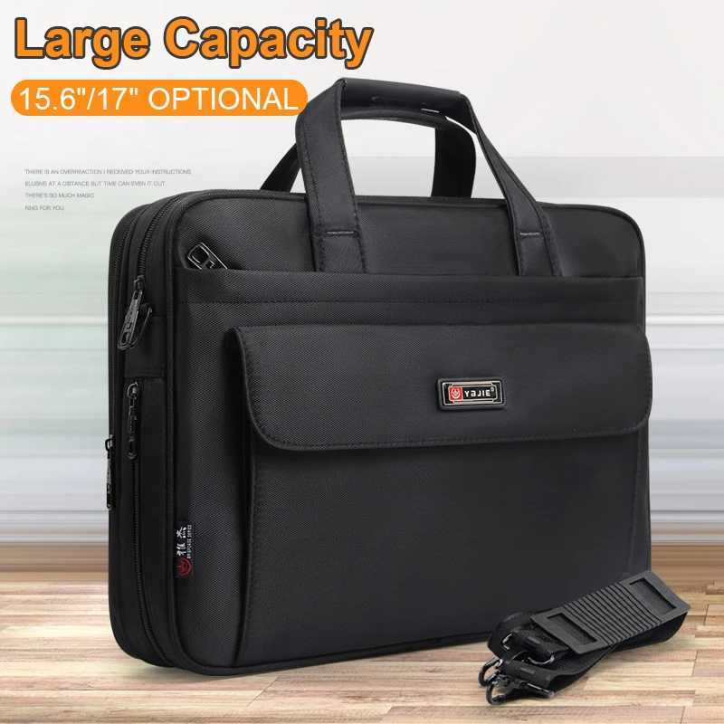 Business mens briefcase canvas waterproof large capacity 15.6 inch 17 inches laptop bag work business bag office messenger bag W250610
