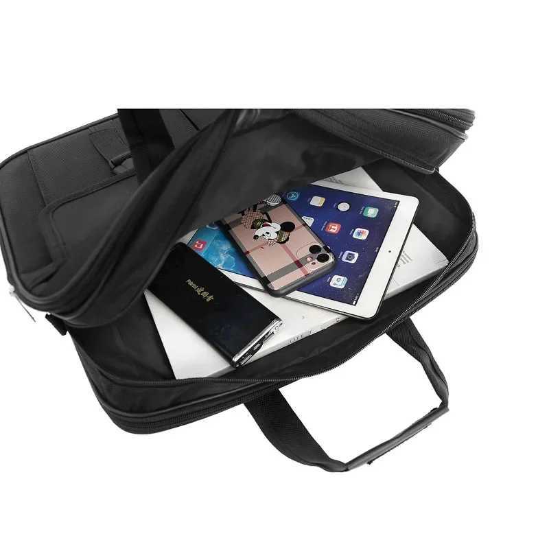Large Capacity Briefcase Nylon Oxford Fabric Casual Business Style Laptop Computer Shoulder Bag Mens A4 File Book Work Handbag W250610