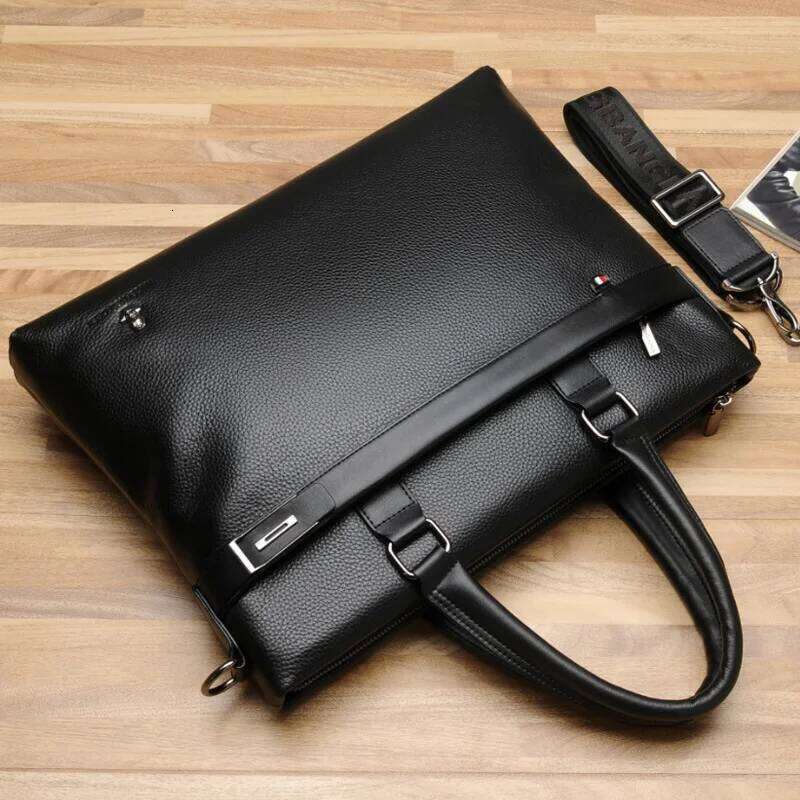 2024 new handbag business briefcase shoulder crossbody soft leather computer fashion casual mens bag wear
