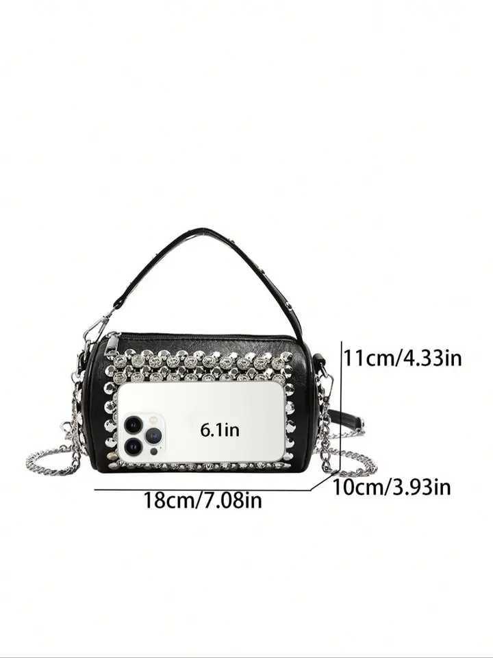 Fashion Classic Personalized Cylindrical Bag Exquisite And Stylish Versatile Diamond-Studded Banquet crossbody bag handbag Y250607