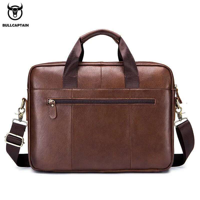 BULLCAPTAIN Briefcase Men's Business Bags Can Be Used For 14-Inch Laptop Leather Shoulder Messenger Bag's Office Handbag