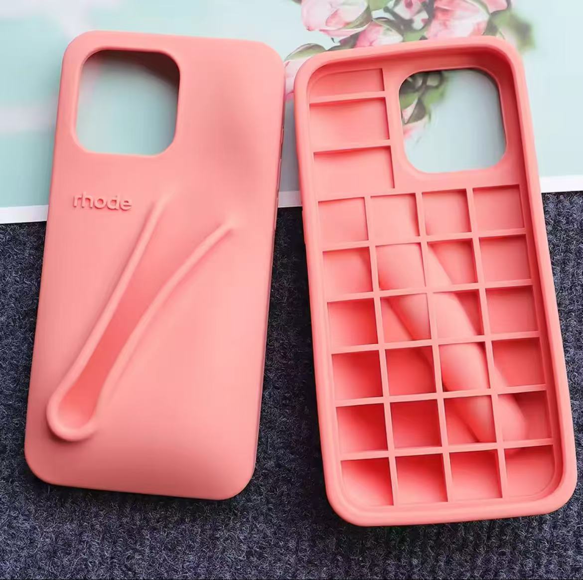 Autumn Edition New Rhode DIY Lipstick Lip Holder Soft Silicone Case for IPhone 16 15 14 13 12 11 Pro Max Plus Phone Stand Cover