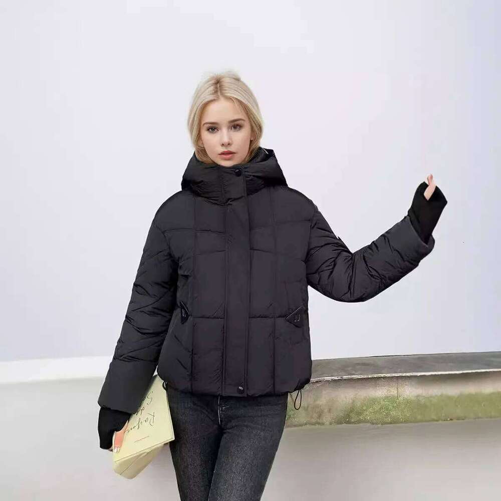 Winter Demi-season Female Pure Color Hooded Short Cotton Jacket Thicken Warm Parkas Tops Women's Clothing
