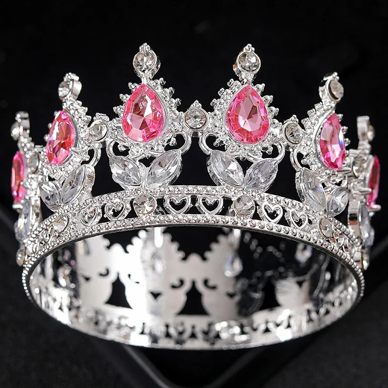 Baroque Crystal Tiaras And Crown Cake Topper Decorative Elegant Wedding Cake Princess Birthday Decoratio Party Supplies 250610