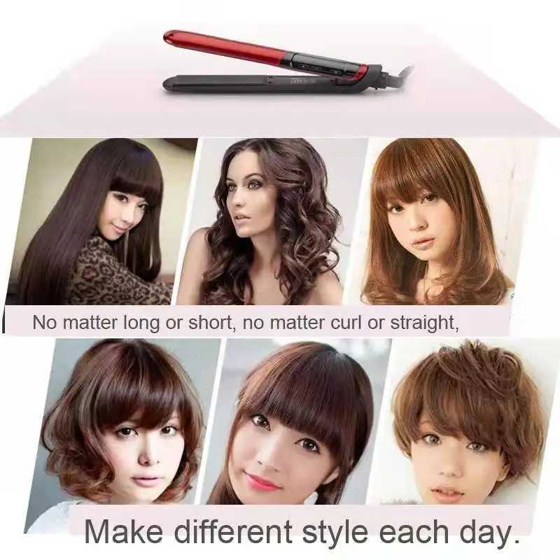 Hair Iron Flat 2-in-1 ceramic coating Hair straightener comb hair Curler beauty care Iron healthy beauty curling irons flat iron W250610