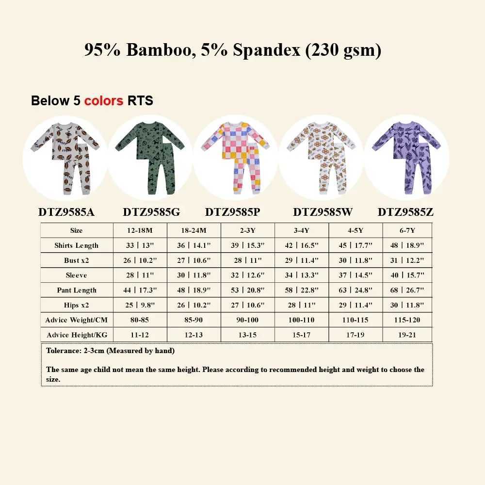 2025 Spring Newborn Clothes Baby Boy Girl Onesie Toddler Bamboo Fiber Pajamas Sets Long Sleeve Full Print Sleepwear Kids Outfits y250610GV26