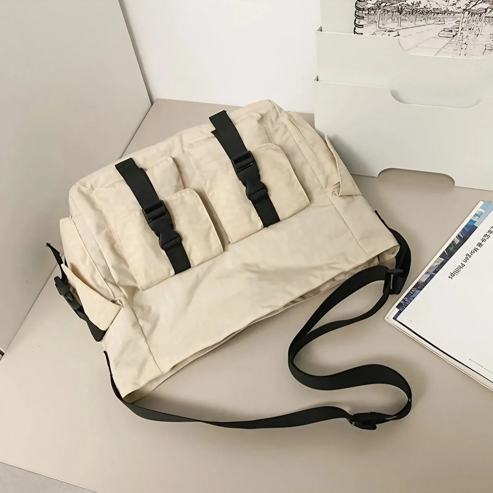 Lightweight Compact Crossbody Messenger Bag for Men Stylish Workwear Bag Ideal for Students Commuting Leisure Daily Use 250606