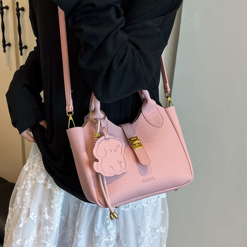 Korean Style Summer 2025 New Trendy Fashion Casual Large Capacity Simple Ins Bucket Crossbody Handbag Basket Bag