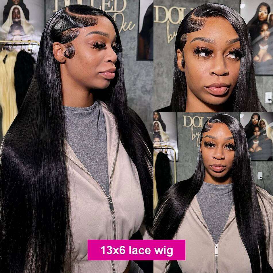 Bone Straight 30 40 Inch Front Wigs Human Hair Brazilian 220 Density 13x4 13x6 HD Lace Frontal 5x5 Glueless Wig For Women