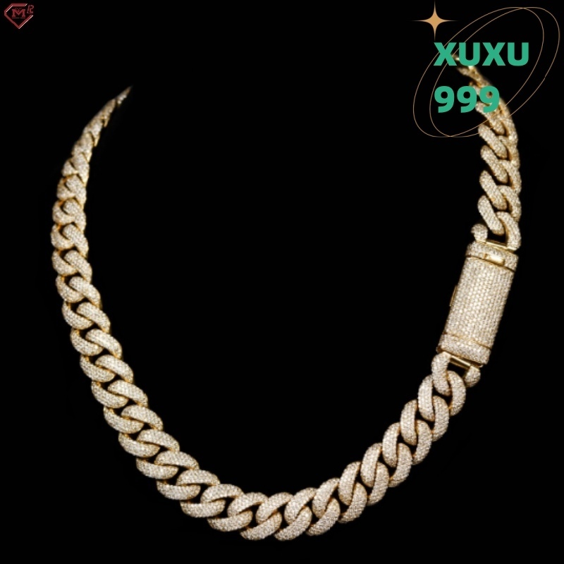 Hip Hop Necklace Cuban Moissanite Chain 20mm Wide VVS Sterling Silver Rapper Moissanite Cuban Chain OACOCA