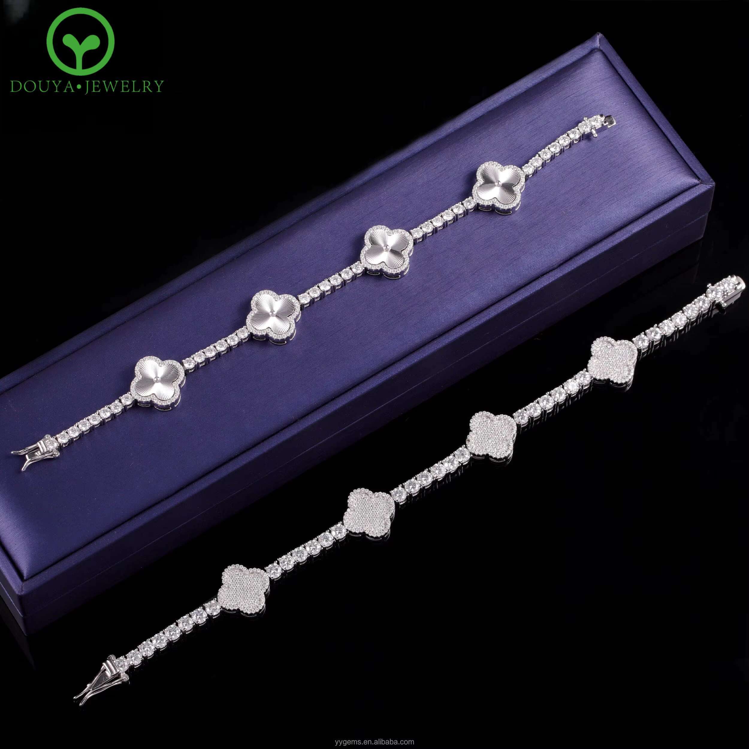 Hot Sale Moissanite Cuban Chain Link Necklace Baguette Design Gold Plated Chain Jewelry for Fashion Lovers