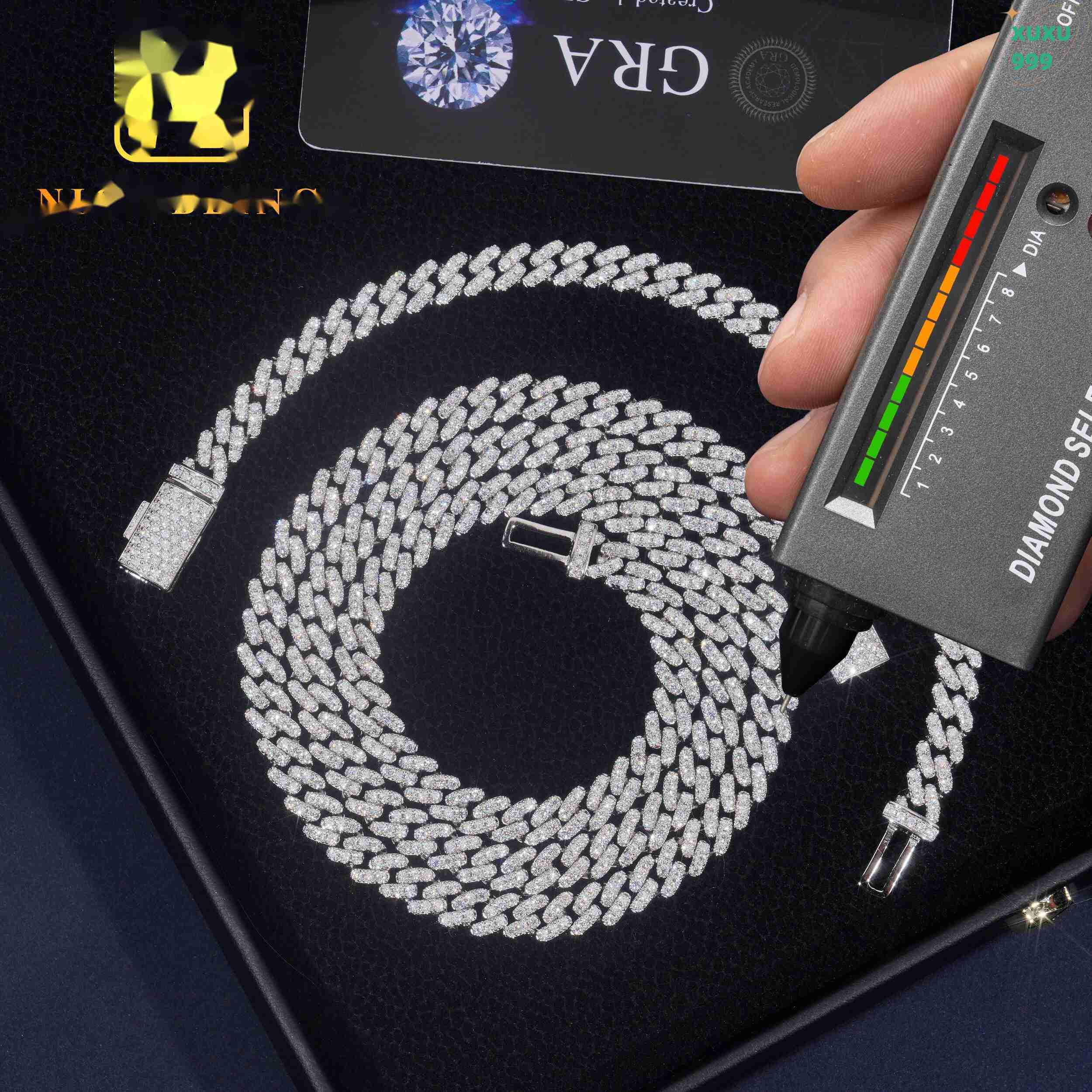OACOCA 6mm Diamond Custom Iced Out Cuban Link Chain 925 Sterling Silver Moissanite Necklace Hip Hop Jewelry Necklace Bracelet
