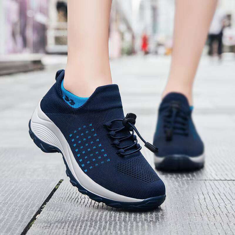 Hot Selling Women Low Top Socks with Lace-free Elastic Laces Walking Sneakers Big Casual Shoes Size Range 35-45