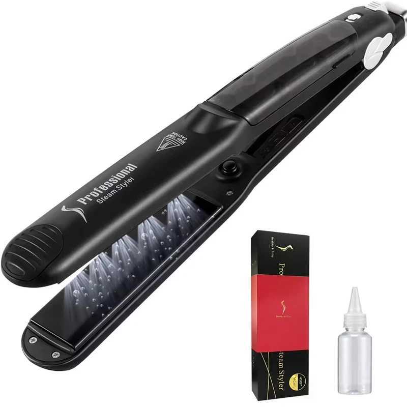 Professional Ceramic Hair Straightener Travel Iron Short Hair Temperature Adjustable LED Display PTC Plate W250610