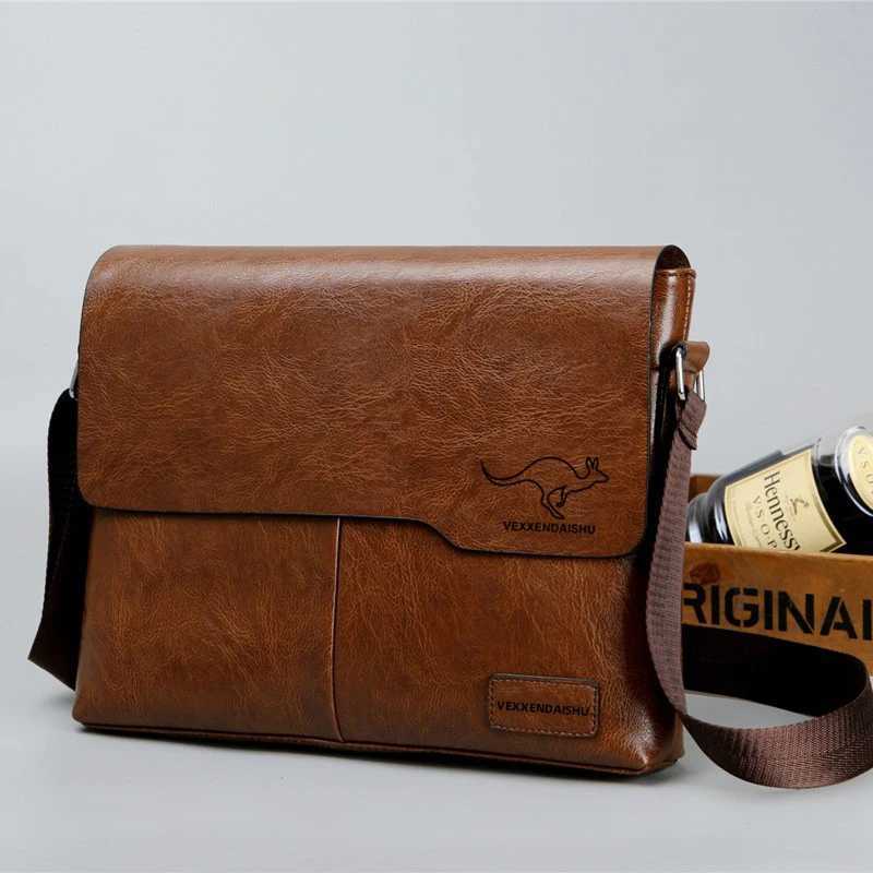 Mens Briefcase Male Executive Document Shoulder Vintage Business Work PU Leather Messenger Crossbody Side Simple Casual Bag W250610