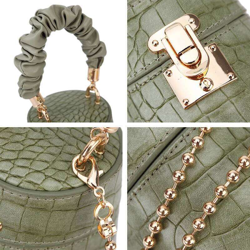 Crocodile Pattern Small Bucket Crossbody Bags For Women Fashion Purses And Handbags Female Designer Bag Brand
