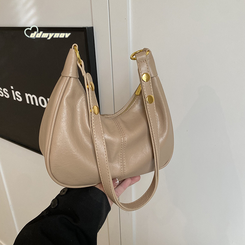 Niche Fashion Underarm for Women 2025 New High-end Simple Shoulder Crossbody Textured Versatile Dumpling Bag ddmynov