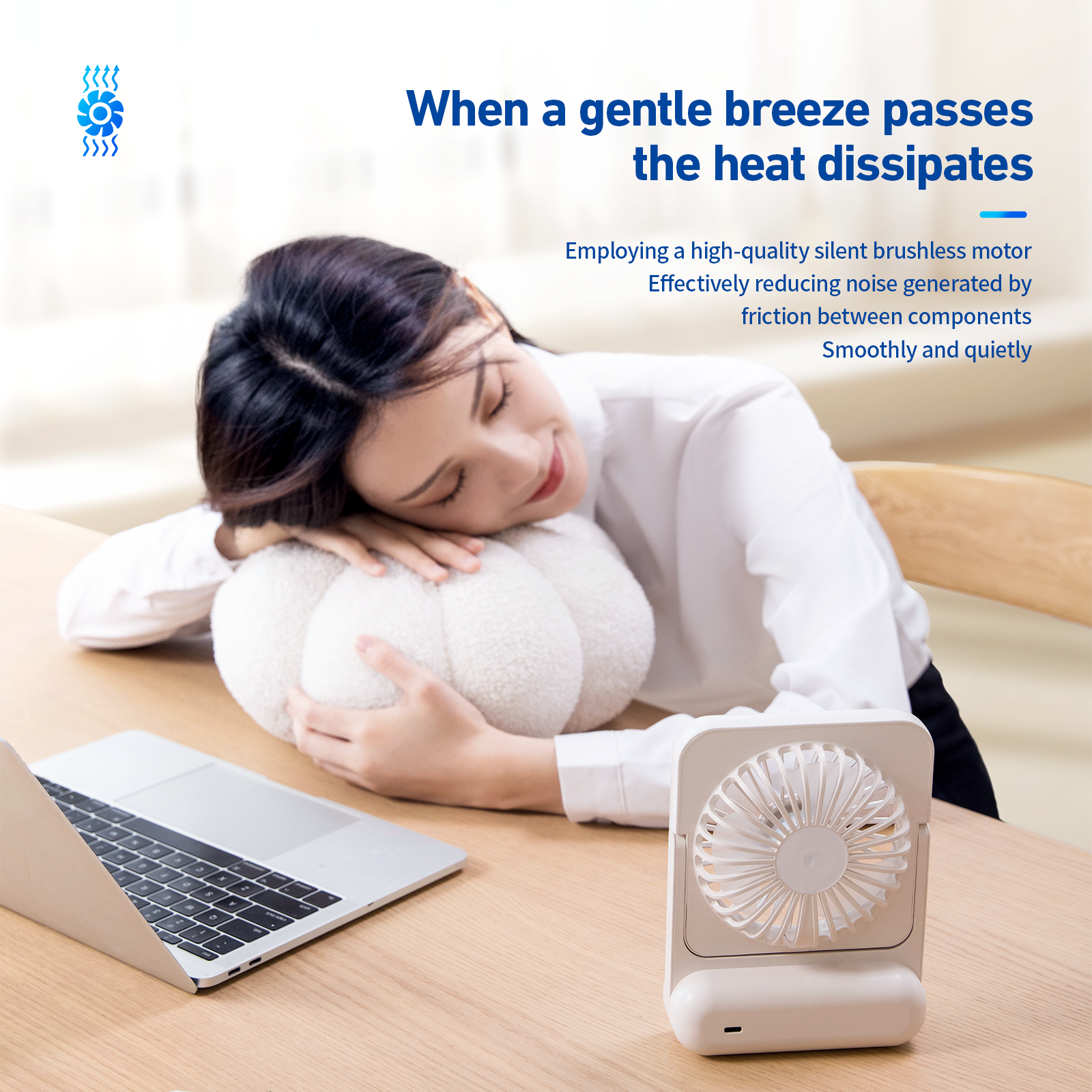 Portable Mini Fan - 3-Speed USB Rechargeable, Quiet Operation & Adjustable Angle, Desktop/Handheld Cooling Fan for Home, Office & Outdoor Summer Use
