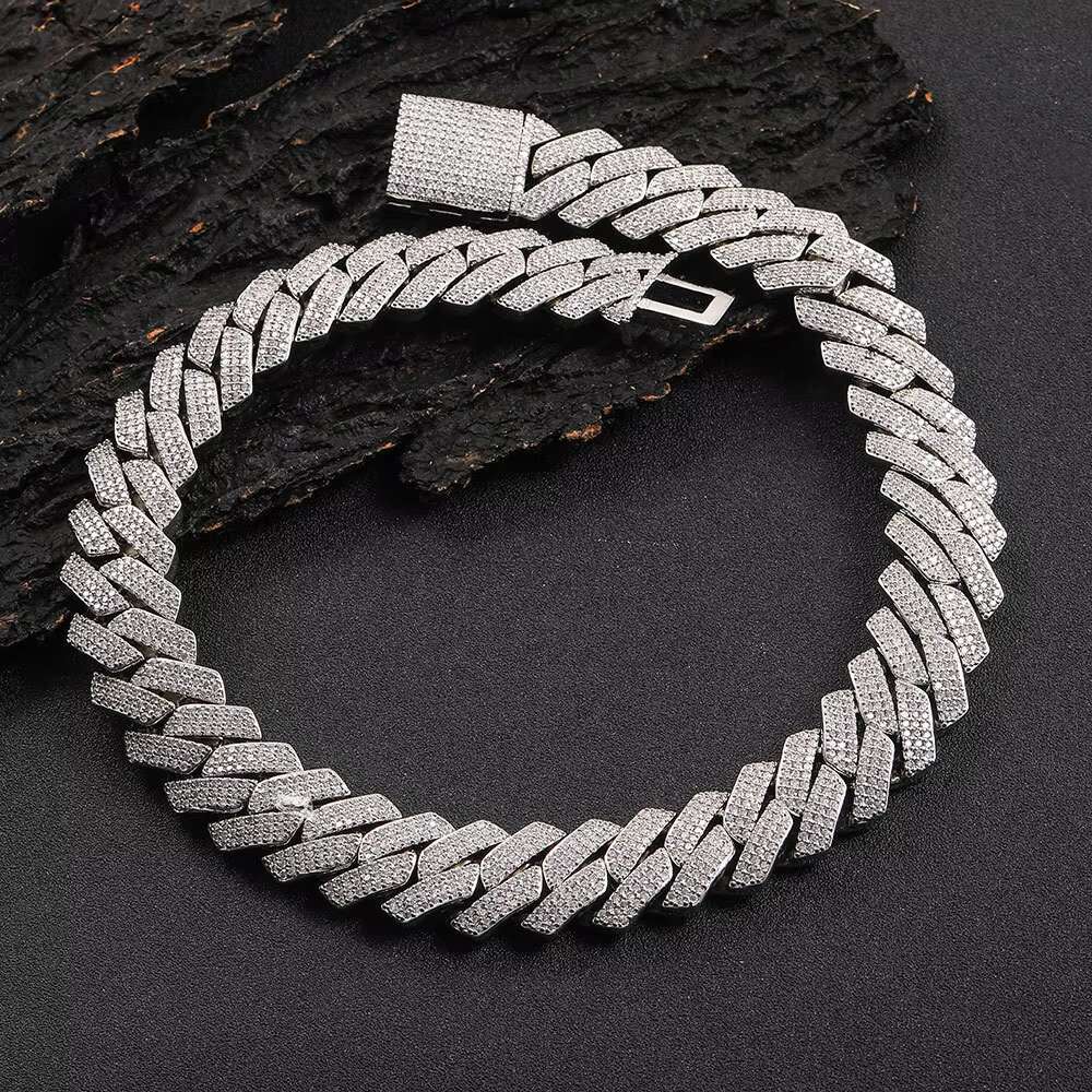 OACOCA Hip Hop Zircon Cuban Chain Necklace for Men Bracelet Charms Fine Fashion Jewelry Charm Necklaces for Women Luxury