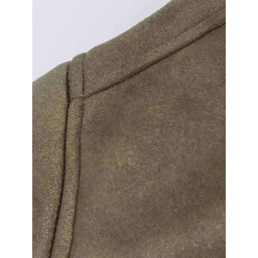 2024 autumn and winter women's new fashion all-match American motorcycle fur hooded double-sided long-sleeved jacket