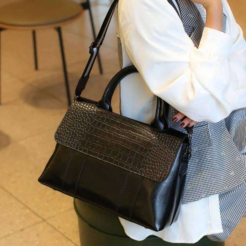 Genuine Leather Women's Bags Designer Women Tote Retro Large Capacity Crossbody Shoulder Bag Cowhide Handbags