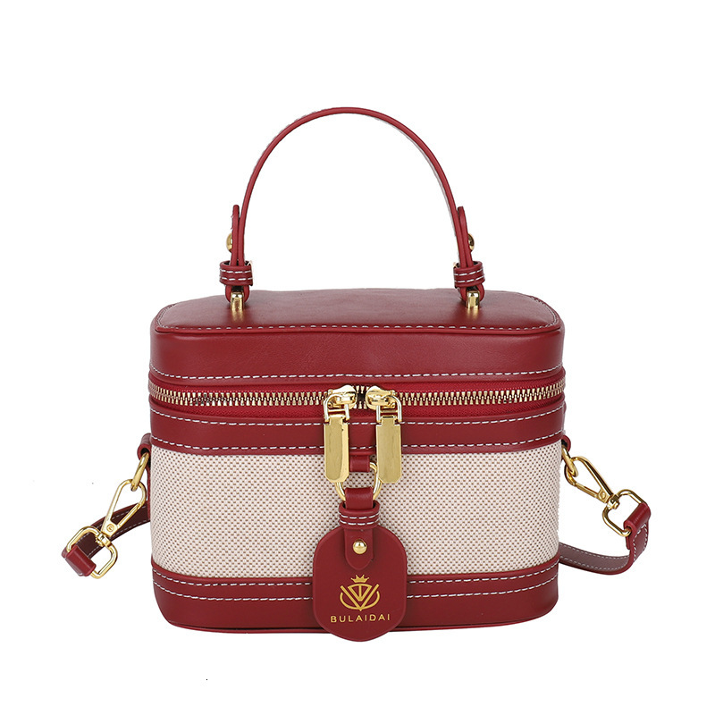 Free Shipping 2025 New Designer Handbag Box Small Square Bag Women's Luxury Wallet Retro Color Block Multifunctional Shoulder Bag