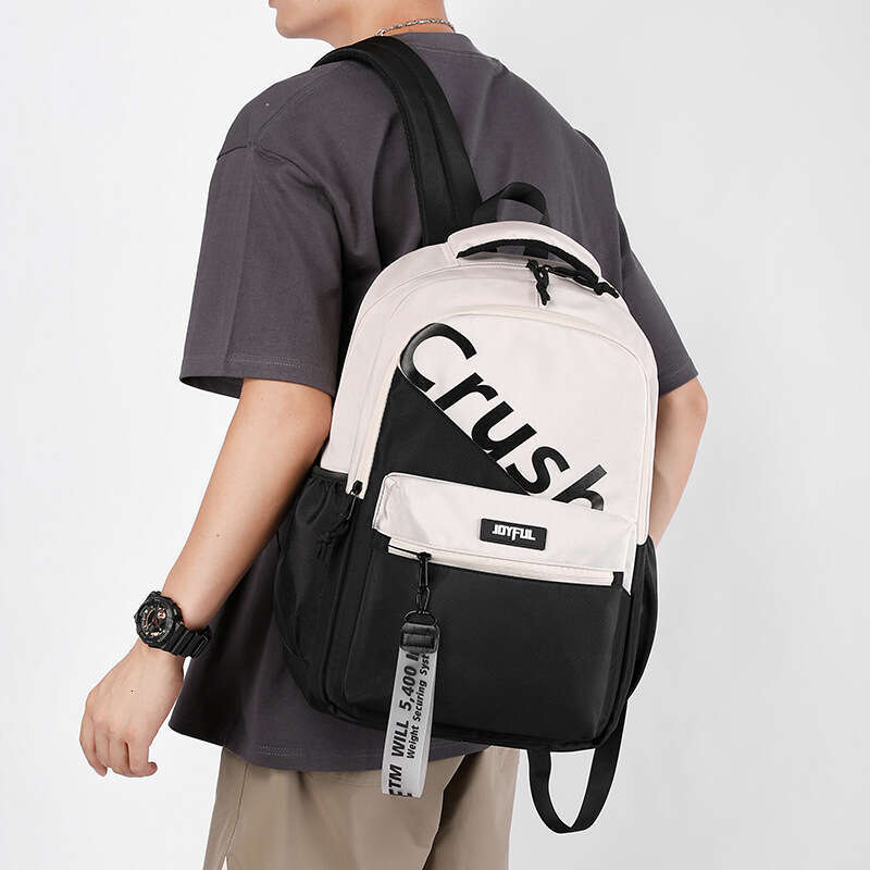 New Style INS Casual Junior High School Student Backpack Unisex Campus Lightweight Burden-Reducing Double Shoulder Bag