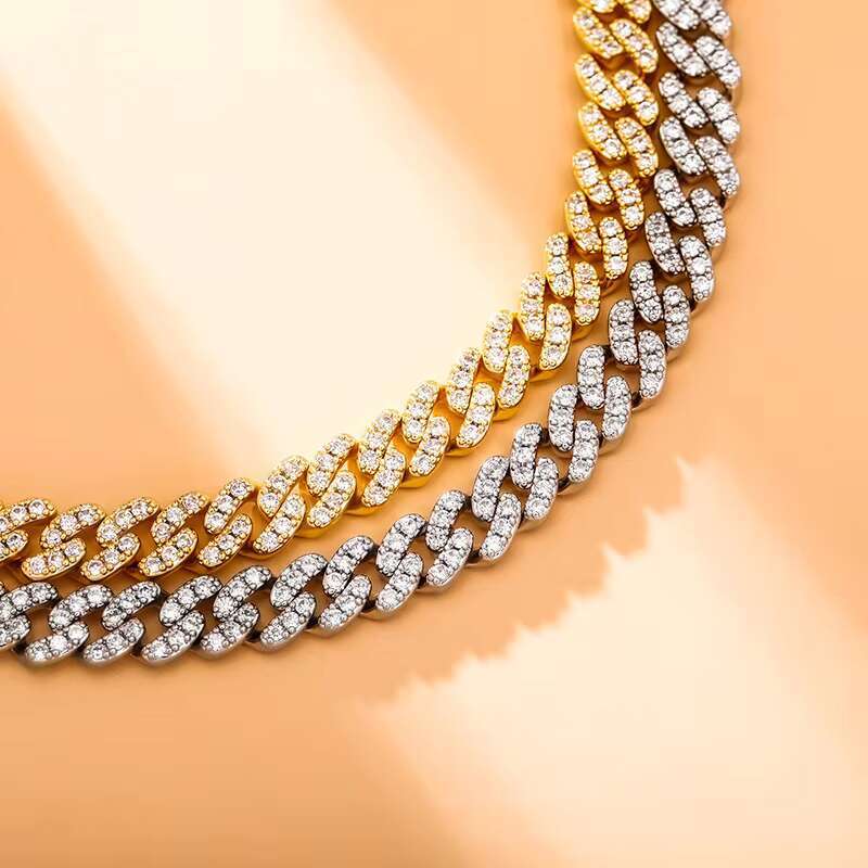 OACOCA New Hip Hop Cuban Link Chain Jewelry 6mm Gold Plated Silver Rose Iced Out Custom Names Necklace for Women Men