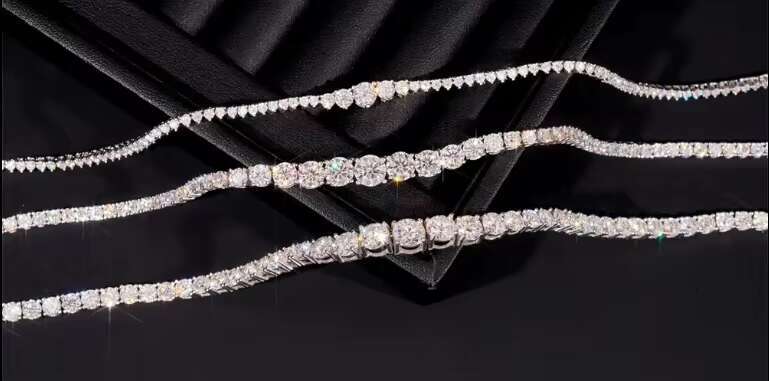 OACOCA Moissanite Diamond Tennis Chain Necklace Bracelet Hip Hop 925 Sterling Silver Cuba Chain Vvs DRE