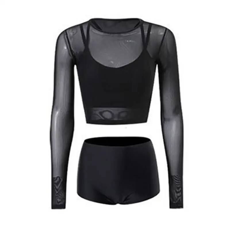 Sets Women 3Pcs Soft Swimsuits Bikini Set With Sun Protection Blouse Elastic Comfort Polyester Swimwear For Honeymoon