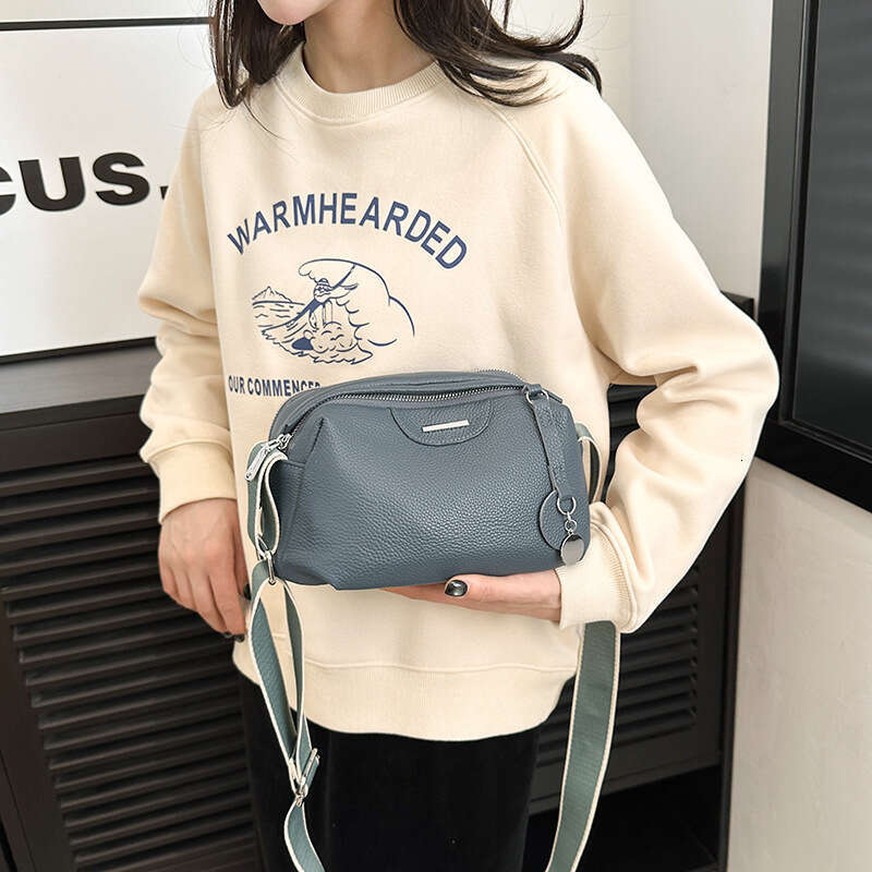 Top Layer Cowhide Soft Leather 2024 Fashion Small New Versatile Crossbody Women's Light Luxury Single Shoulder French Style Bag GUHUISHU