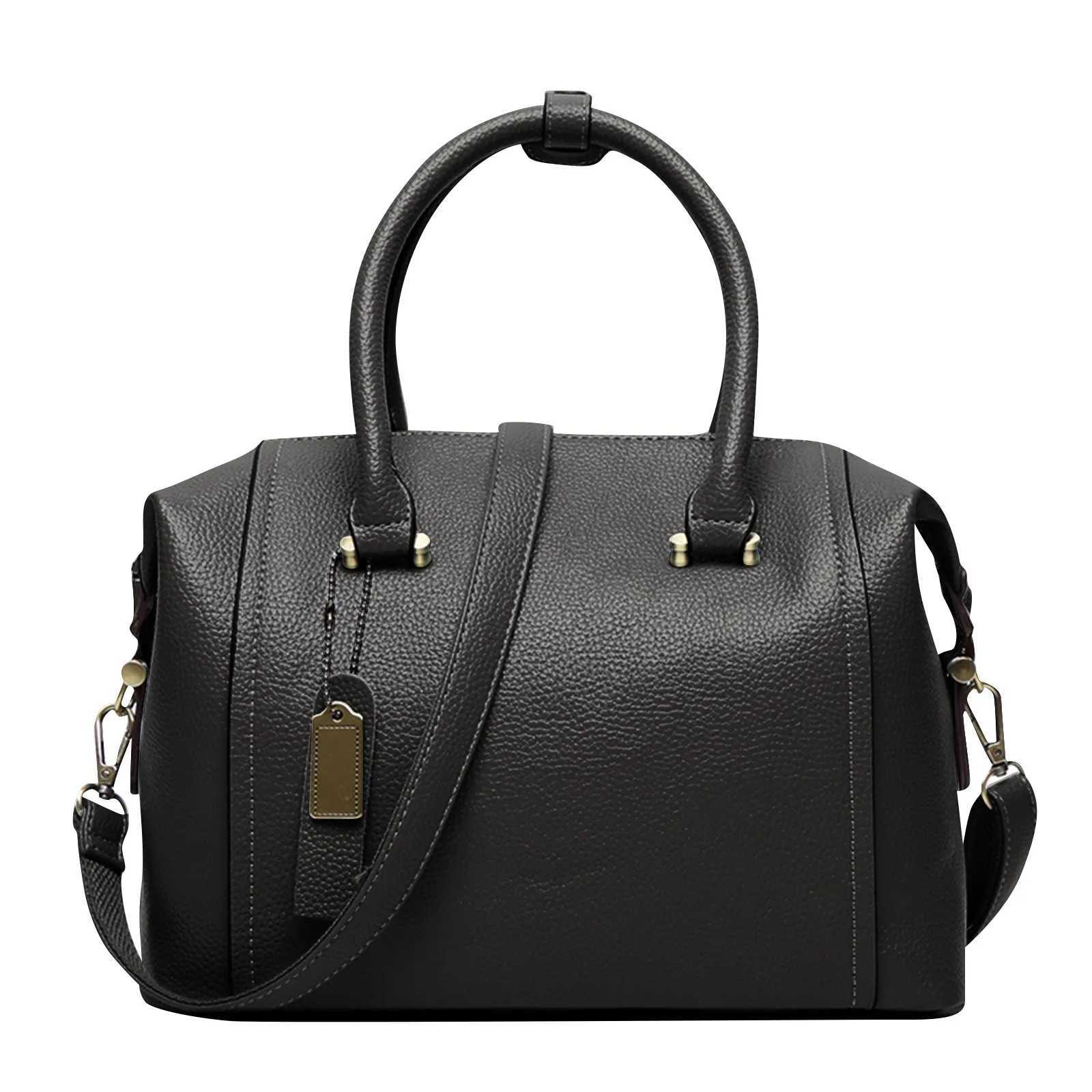 Fashion Large Capacity PU Portable Shoulder Bag Simple Solid Color Messenger Bag For Female Soft Leather Handbag Y250607