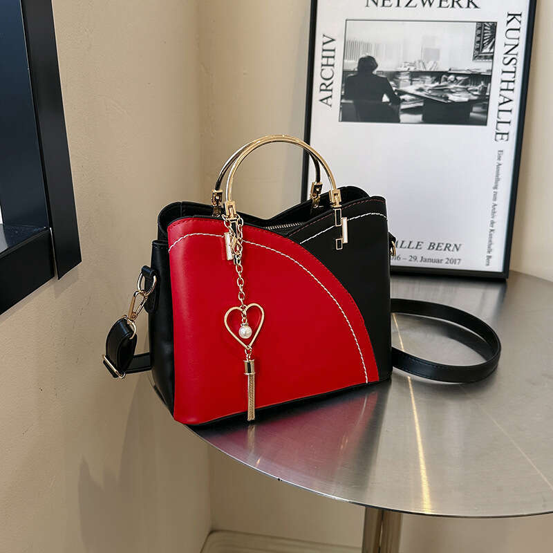 Women's 2024 New Trend Handbag Color-Block Shoulder Large Capacity Fashion Light Luxury Crossbody Bag GUHUISHU