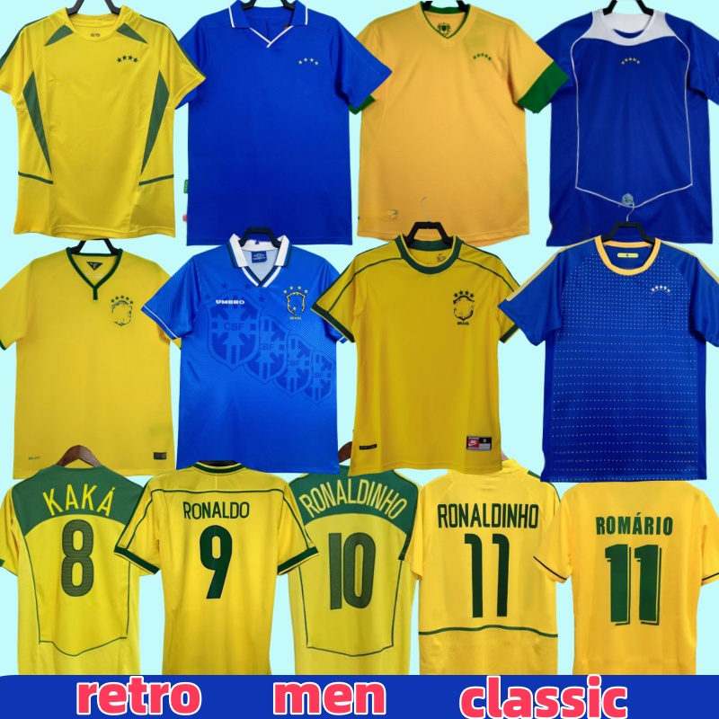 Classic Retro Brazil Soccer Jerseys Romario Ronaldo Ronaldinho Rivaldo Adriano Kaka Football Shirts Custom name number